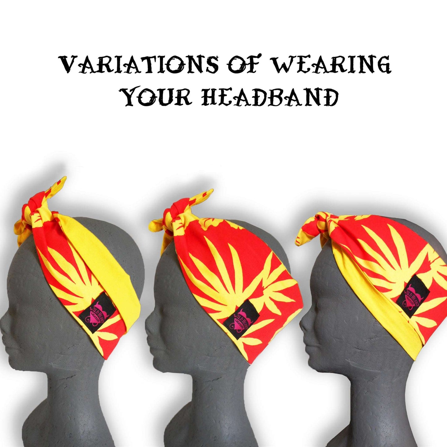 breites Haarband mit Hibiskusblüten