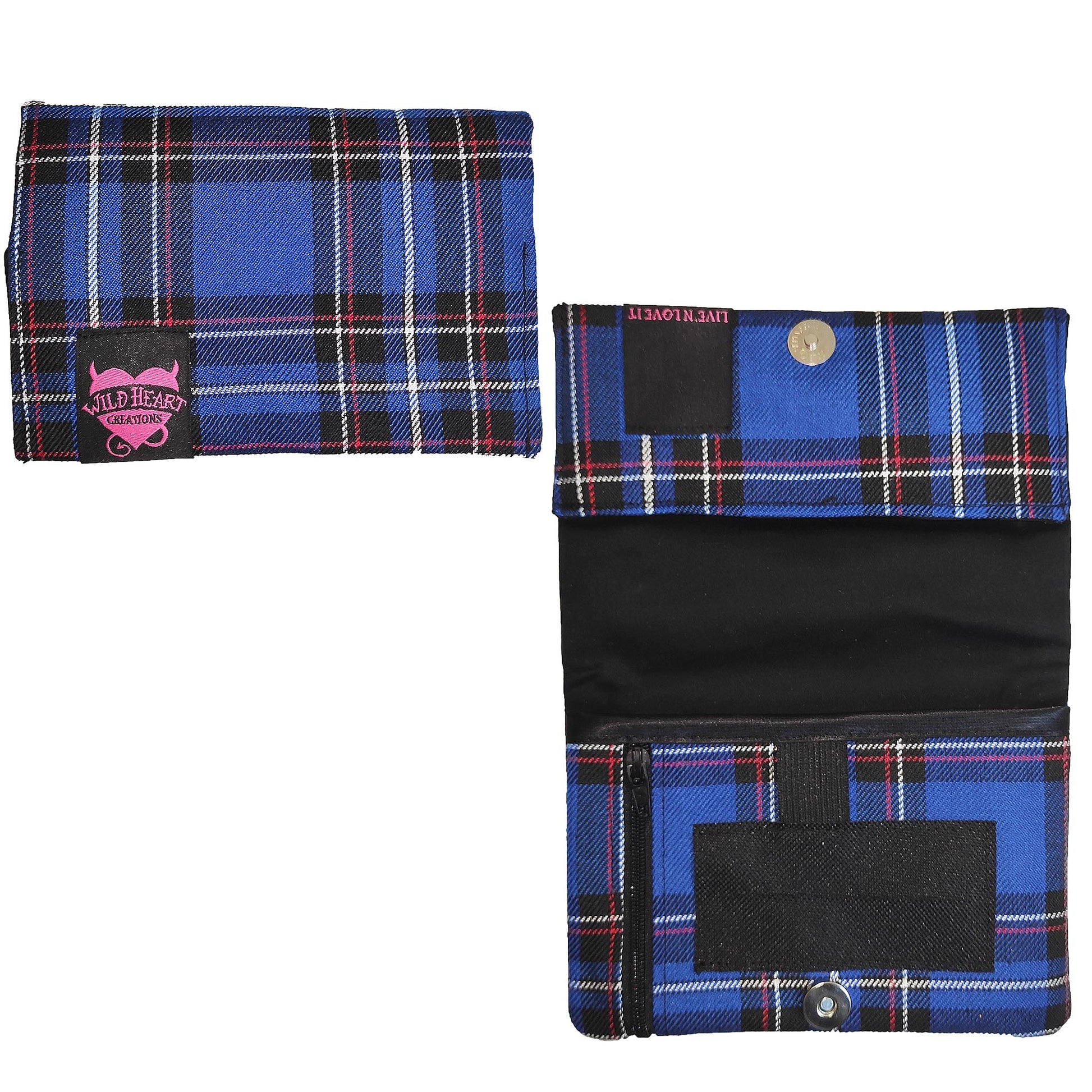 tartan tobacco pouch Casteford Black Vinyl & Plaid Tri Fold Rollup Pipe - 7503 Sleek Craig Ancient Tartan Cosmetic Pouch offers a refined Elegant Craig Ancient Tartan Cosmetic